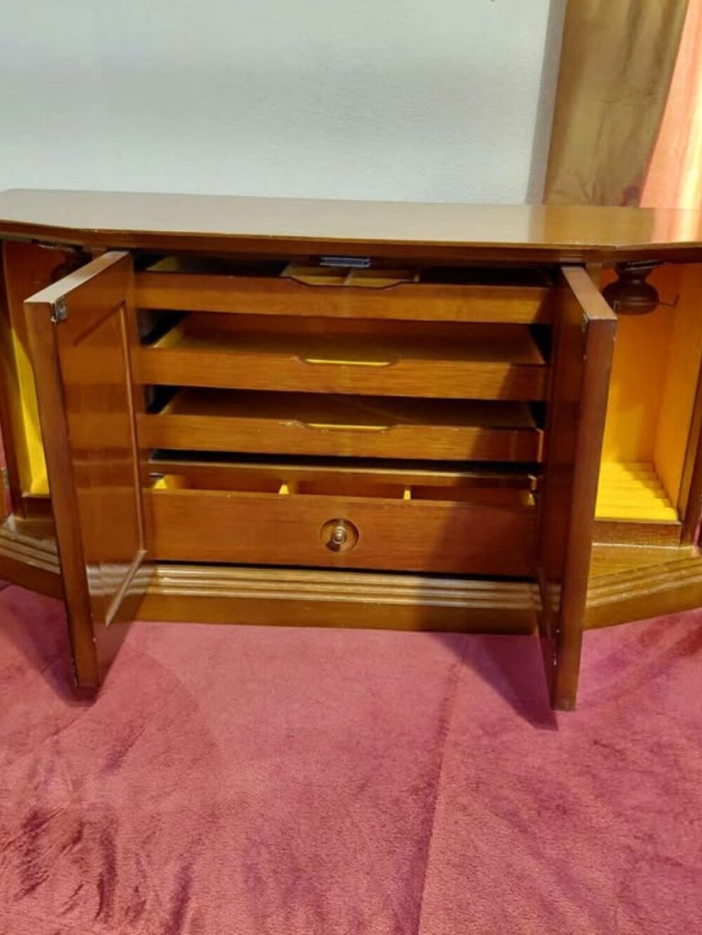 Vintage Wooden Musical Jewelry Cabinet